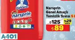 HİGHGENİC NARSPRİN GENEL AMAÇLI TEMİZLİK SIVISI 5 L HİGHGENİC NARSPRİN GENEL AMAÇLI TEMİZLİK SIVISI 5 L